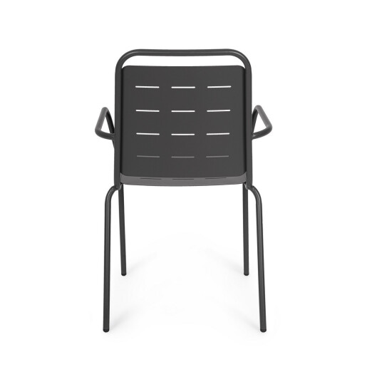 Set 6 scaune gradina otel gri Yara 50x57.5x87h