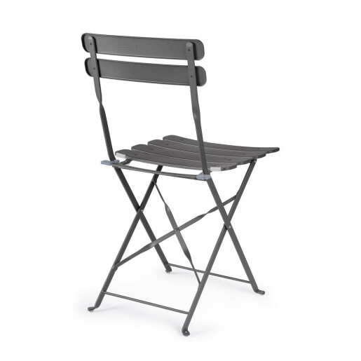 Set 2 scaune gradina otel gri Yasmine 42x48x81h