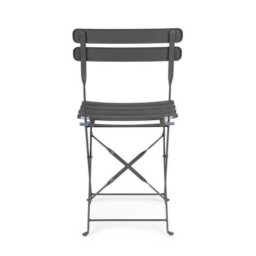 Set 2 scaune gradina otel gri Yasmine 42x48x81h