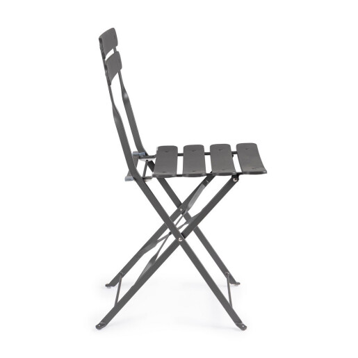 Set 2 scaune gradina otel gri Yasmine 42x48x81h