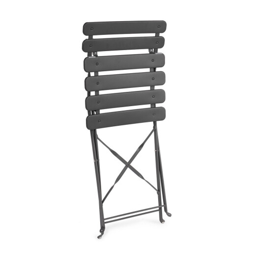 Set 2 scaune gradina otel gri Yasmine 42x48x81h