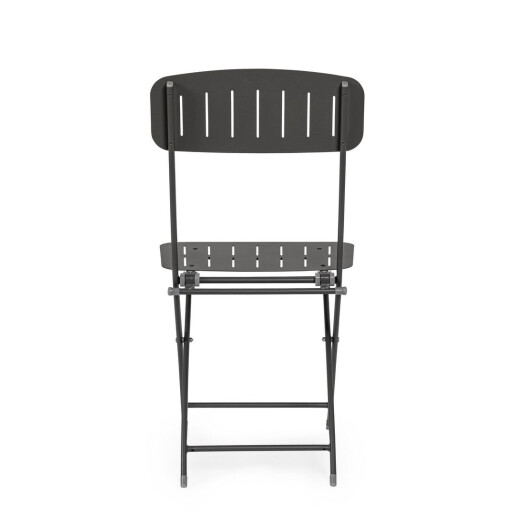 Set 2 scaune gradina otel gri charcoal Yasmine 44x50x85h