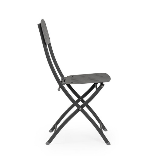 Set 2 scaune gradina otel gri charcoal Yasmine 44x50x85h
