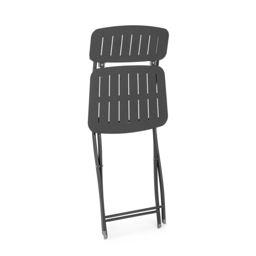 Set 2 scaune gradina otel gri charcoal Yasmine 44x50x85h