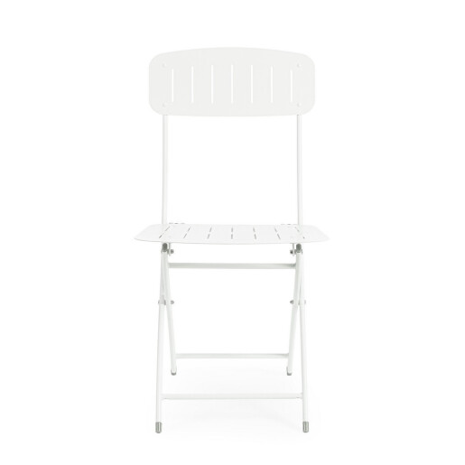 Set 2 scaune gradina otel alb Yasmine 44x50x85h