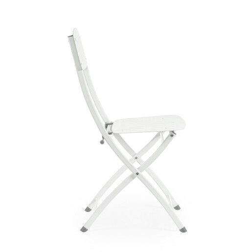 Set 2 scaune gradina otel alb Yasmine 44x50x85h