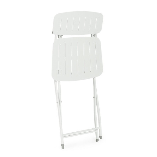 Set 2 scaune gradina otel alb Yasmine 44x50x85h