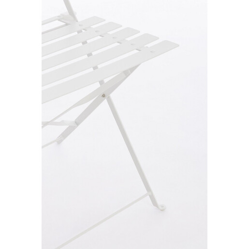 Set mobilier gradina otel alb Austin 41x46x80h (x2); :ø60x71h
