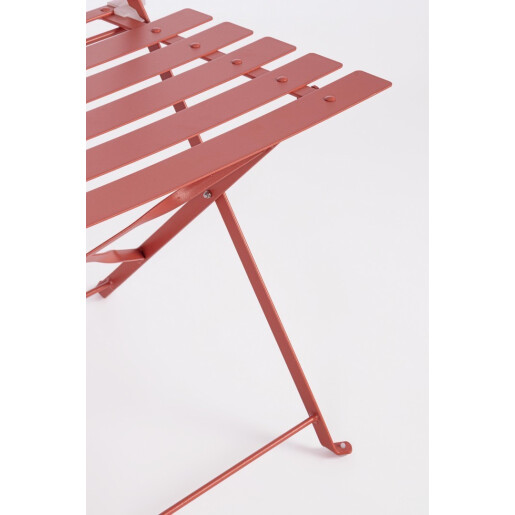 Set mobilier gradina otel caramiziu Austin 41x46x80h (x2); ø60x71h
