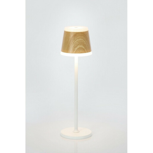 Veioza cu led otel alb polipropilena natur Ø11x38,5h