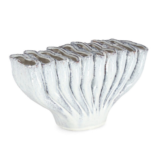 Vaza flori ceramica alba maro Teika 32x13x18,5h
