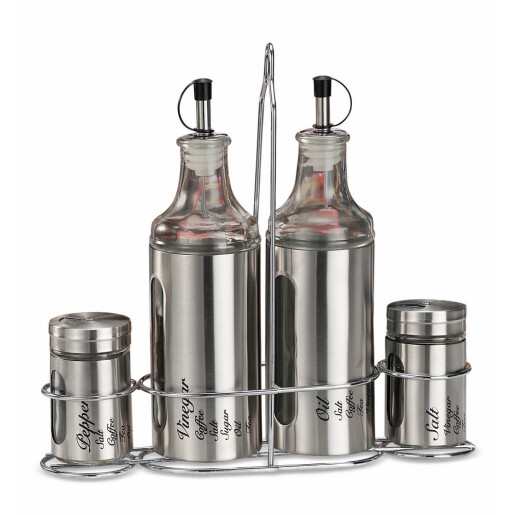 Set oliviera otel si sticla 26 x 7 x. 24,5 cm