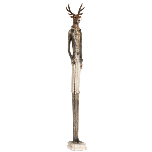 Figurina Ren polirasina alb gri 12x12x92 cm