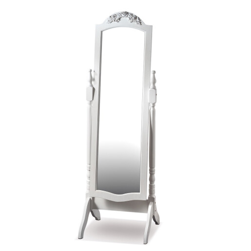 Oglinda pardoseala lemn alb 50 x 50,5 x 160 cm