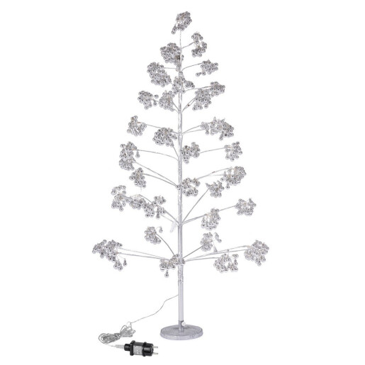 Copac decorativ argintiu cu leduri Glint Ø70×150h