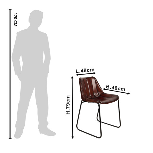 Scaun fier piele 46x48x79 cm