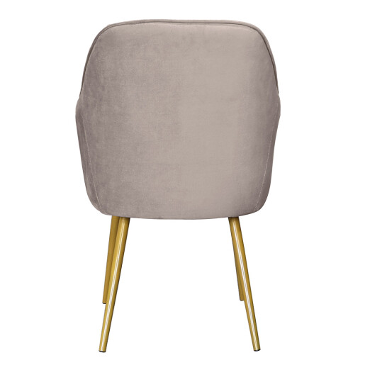 Scaun velur gri otel auriu 58x56x83 cm