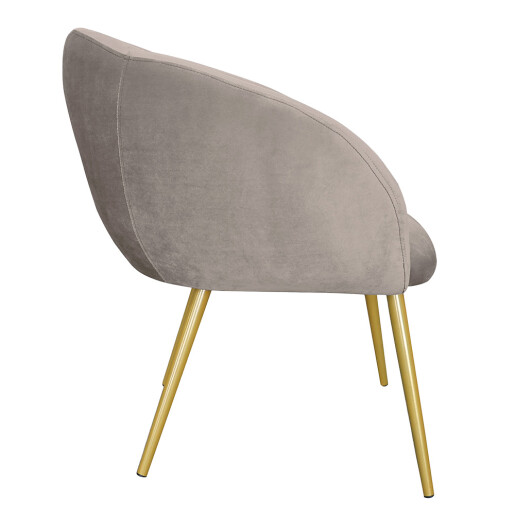 Scaun velur gri otel auriu 65x64x74 cm