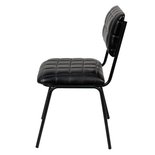 Scaun fier piele neagra 43x53x81 cm