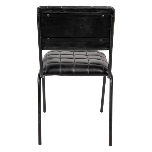 Scaun fier piele neagra 43x53x81 cm
