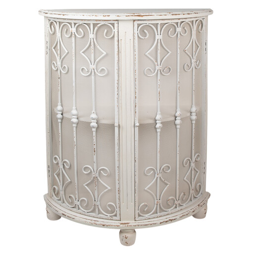 Comoda lemn fier alb antichizat 81x32x103 cm