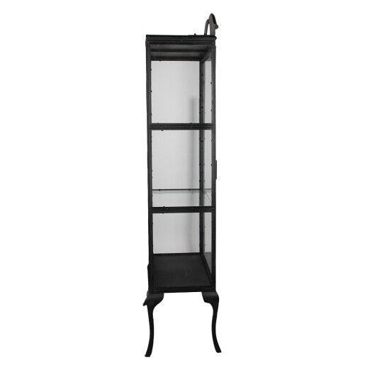 Vitrina fier negru sticla transparenta 68x43x181 cm