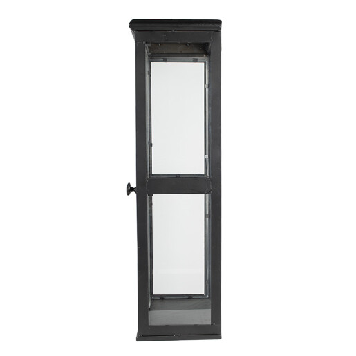 Vitrina suspendabila fier negru sticla transparenta 31x21x70 cm