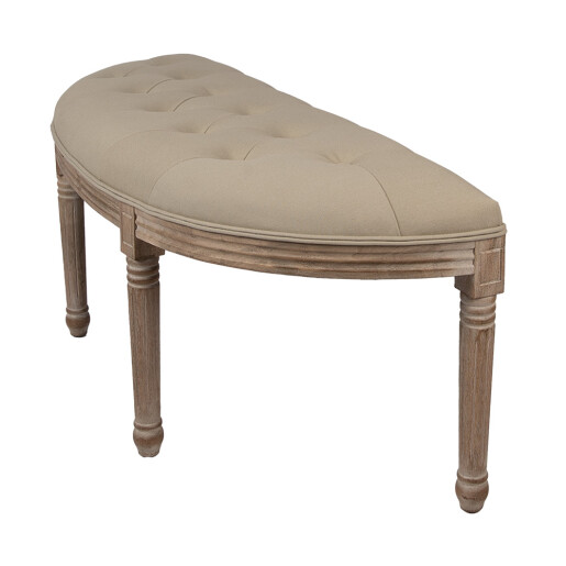 Bancuta lemn maro textil bej 125x41x48 cm