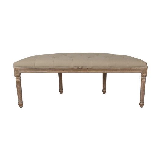 Bancuta lemn maro textil bej 125x41x48 cm