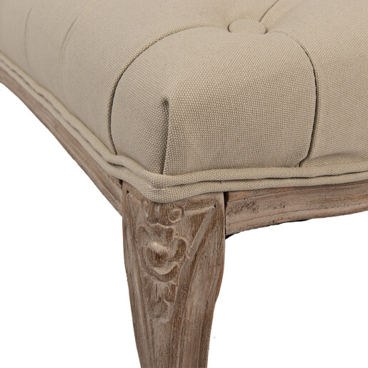 Bancuta lemn maro textil bej 112x36x50 cm