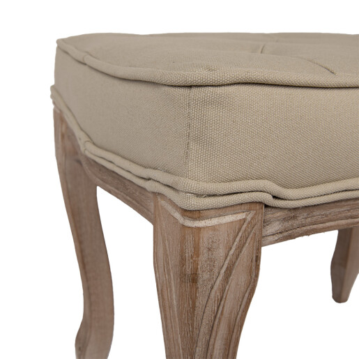Taburet  lemn maro textil bej 50x36x47 cm