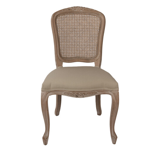 Scaun lemn maro textil bej 52x49x95 cm