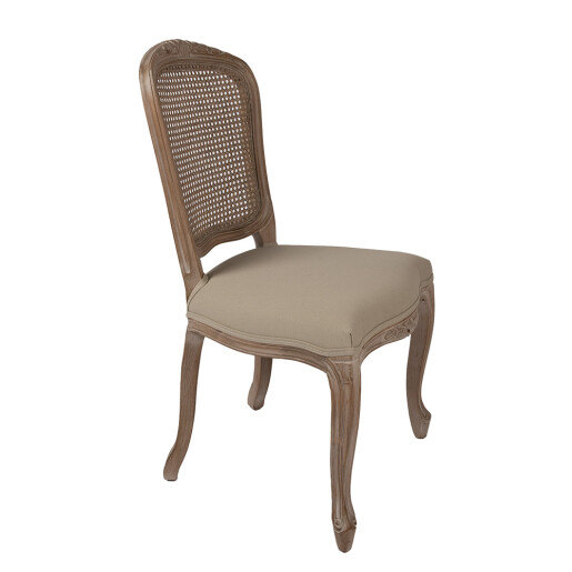 Scaun lemn maro textil bej 52x49x95 cm