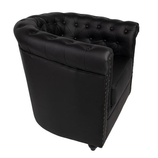 Fotoliu piele ecologica neagra 80x75x72 cm