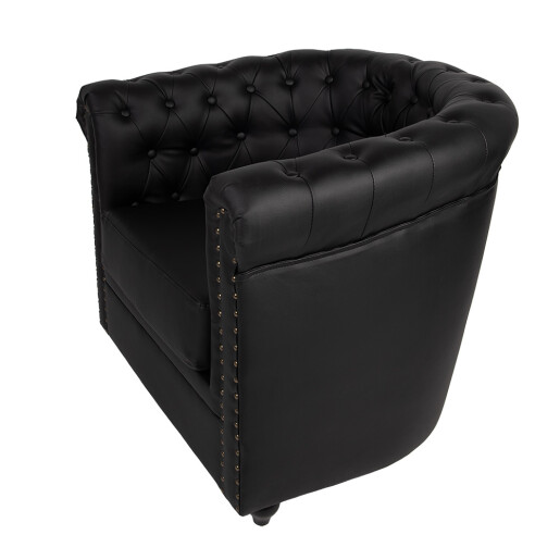 Fotoliu piele ecologica neagra 80x75x72 cm