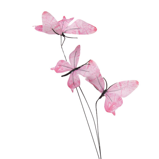 Crenguta decorativa Fluturasi roz negri 10x10x65 cm