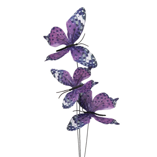 Crenguta decorativa Fluturasi violet III 10x10x65 cm