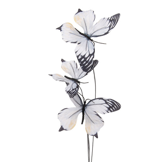 Crenguta decorativa Fluturasi alb negru 10x10x65 cm