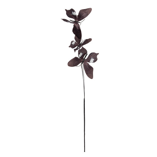 Crenguta decorativa Fluturasi maro alb HL 10x10x65 cm