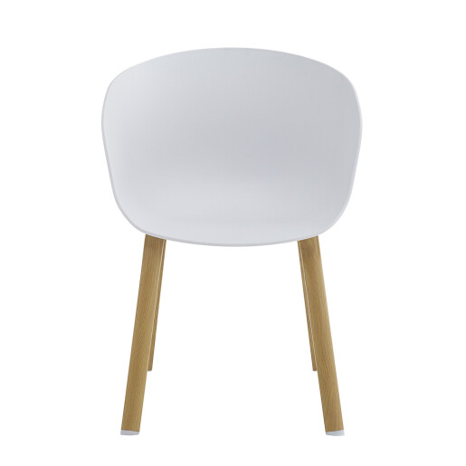 Scaun dining metal alb lemn natur 54x51x82 cm