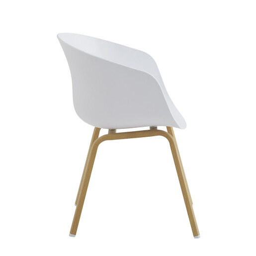 Scaun dining metal alb lemn natur 54x51x82 cm