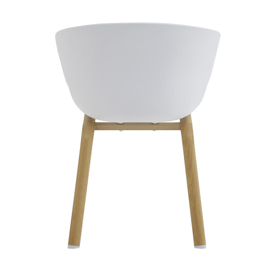 Scaun dining metal alb lemn natur 54x51x82 cm