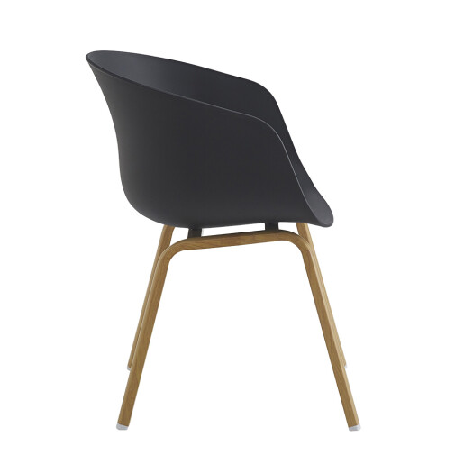 Scaun dining metal negru lemn natur 54x51x82 cm