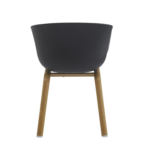 Scaun dining metal negru lemn natur 54x51x82 cm