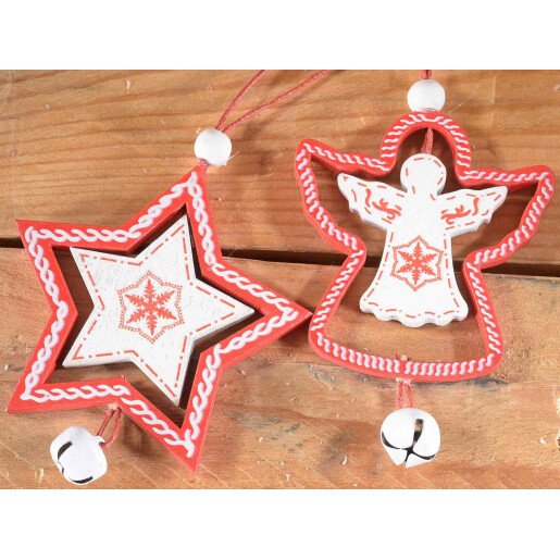 Set 5 ornamente brad Craciun 6x8.5 cm