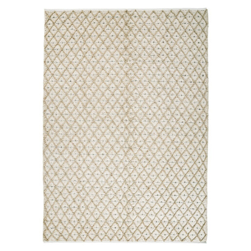 Covor poliester alb natur Chandier 200x300 cm