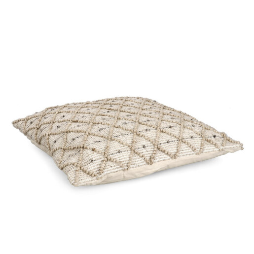 Set 2 perne podea poliester alb natur Chandier 80x80 cm