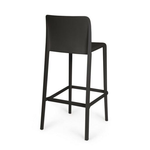 Set 4 scaune bar polipropilena neagra Chloris 48x44x102h