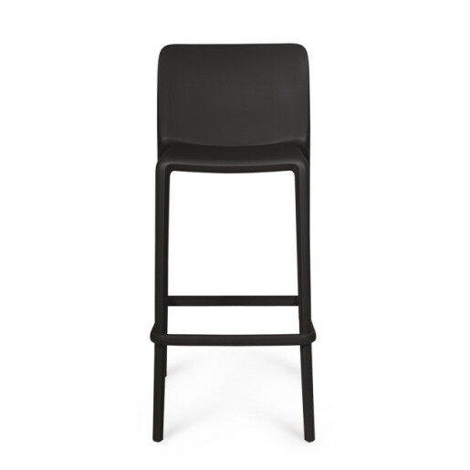 Set 4 scaune bar polipropilena neagra Chloris 48x44x102h