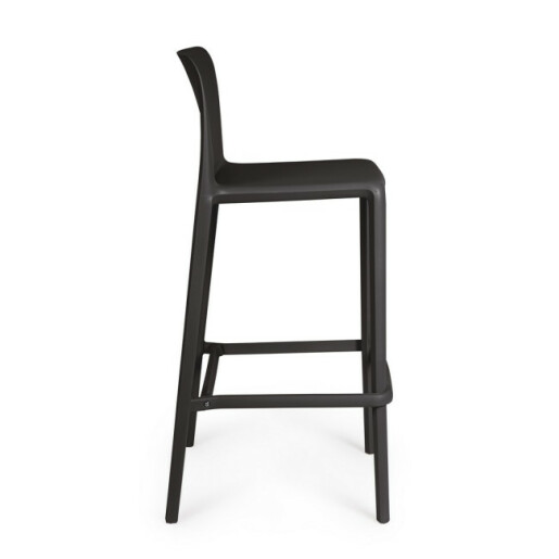 Set 4 scaune bar polipropilena neagra Chloris 48x44x102h